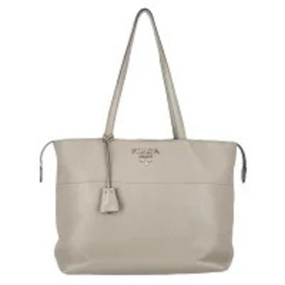 Prada Vitello Phenix Shopping Tote Bag Pebbled Leather White